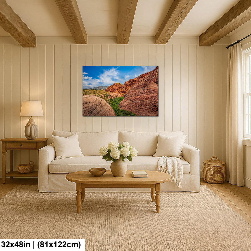Sandstone Ridges: Red Rock Canyon Las Vegas Nevada Photography Wall Art