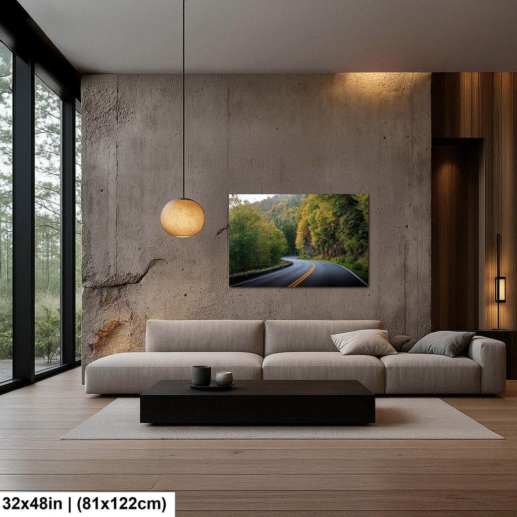 Winding Solace: Curved Road Great Smoky Mountains National Park Wall Art