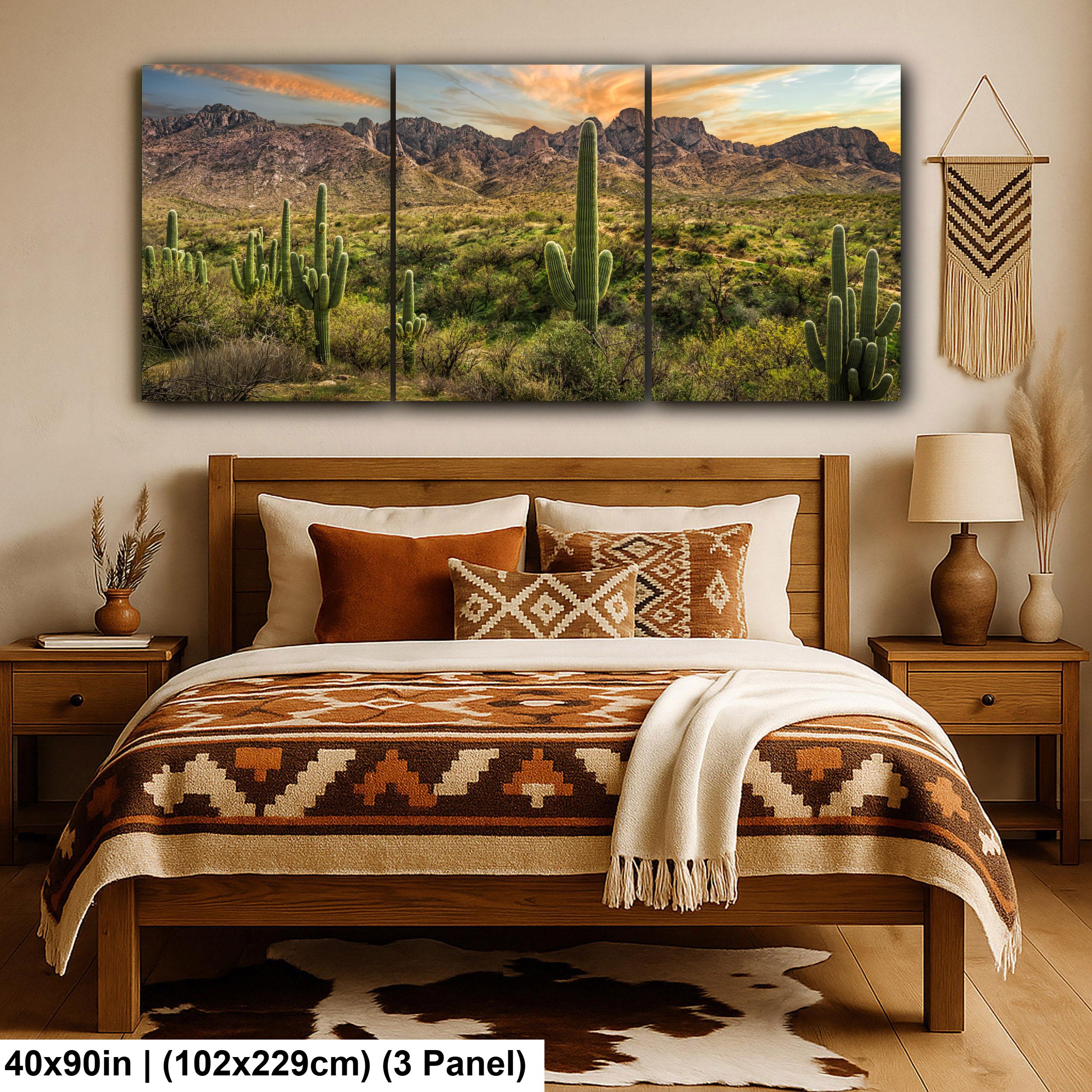 Santa Catalina Mountains with Saguaros Photography Print, Catalina State Park Tucson Arizona Desert Landscape Wall Art