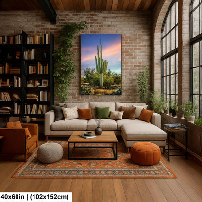 Oro Valley Saguaro at Dusk Photography Print, Tucson Arizona Desert Landscape, Southwestern Wall Art, Cactus Decor