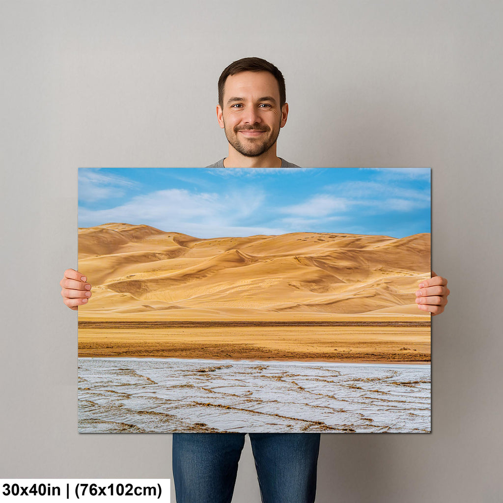 Great Sand Dunes Salt Flats Photography Print, Colorado National Park Desert Landscape, Southwestern Wall Art Decor