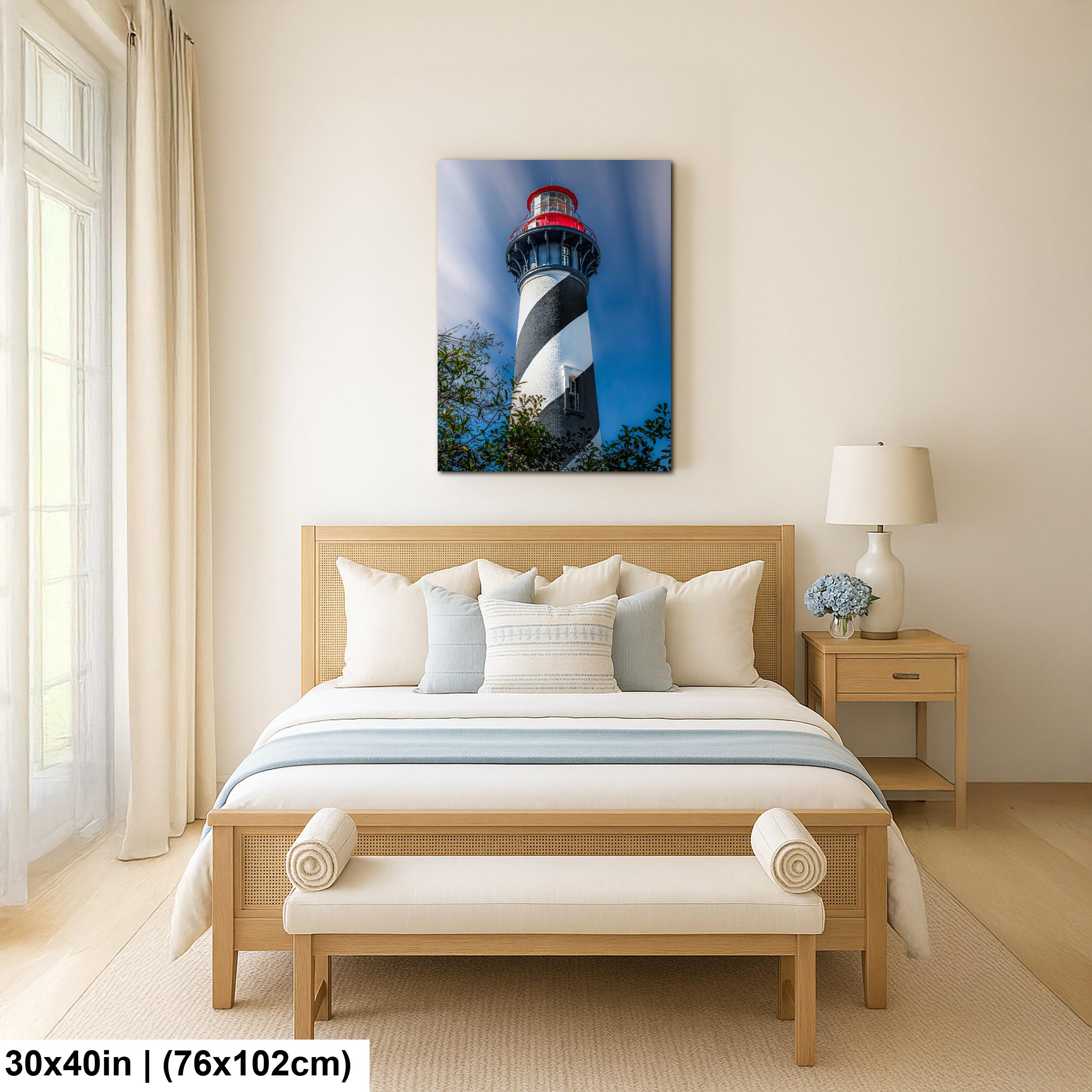 St. Augustine Lighthouse Photography Print, Florida Coastal Wall Art, Red and White Striped Tower, Nautical Decor