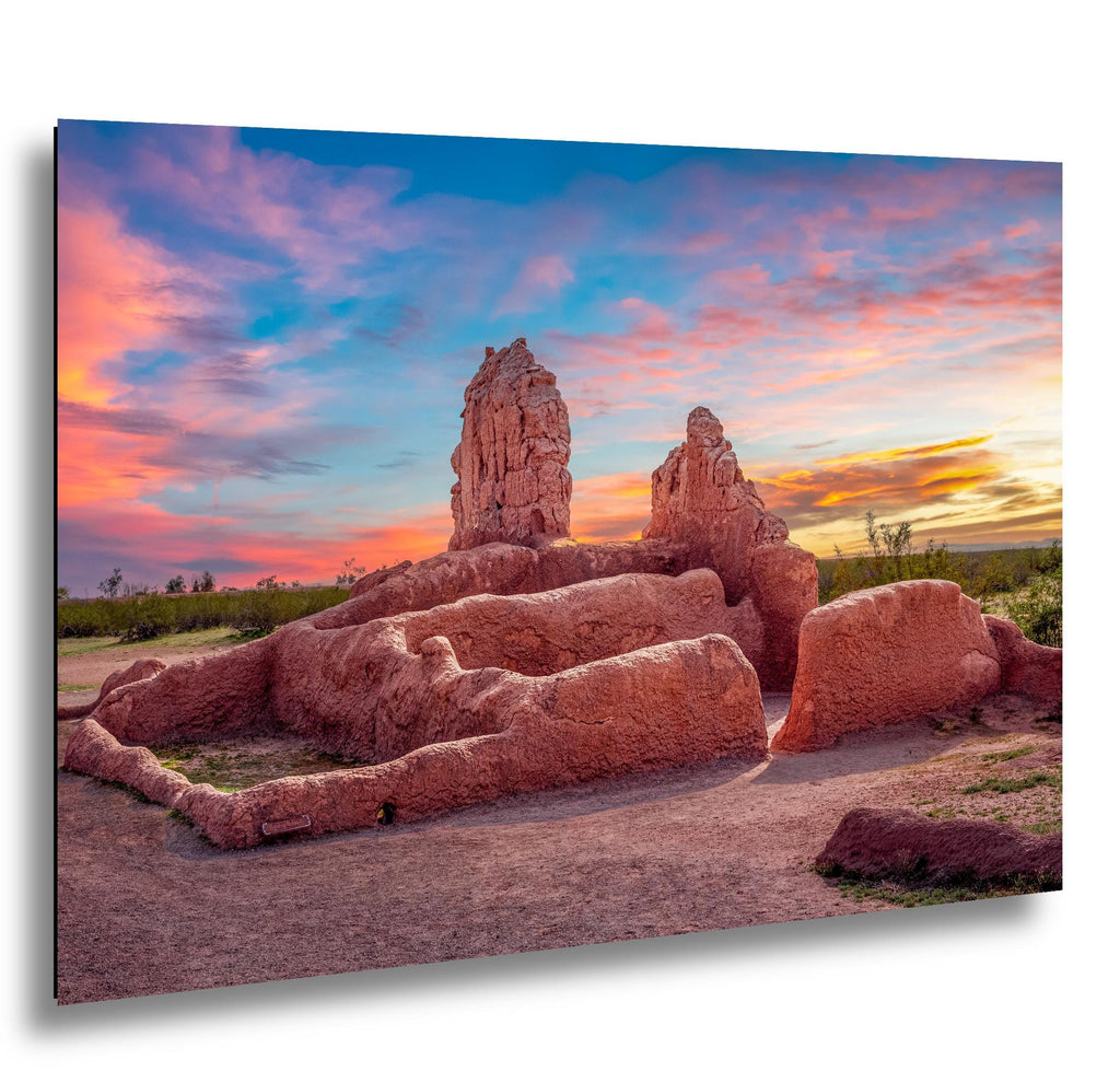 Casa Grande Ruins National Monument at Sunset, Coolidge Arizona, Photography Print Wall Art