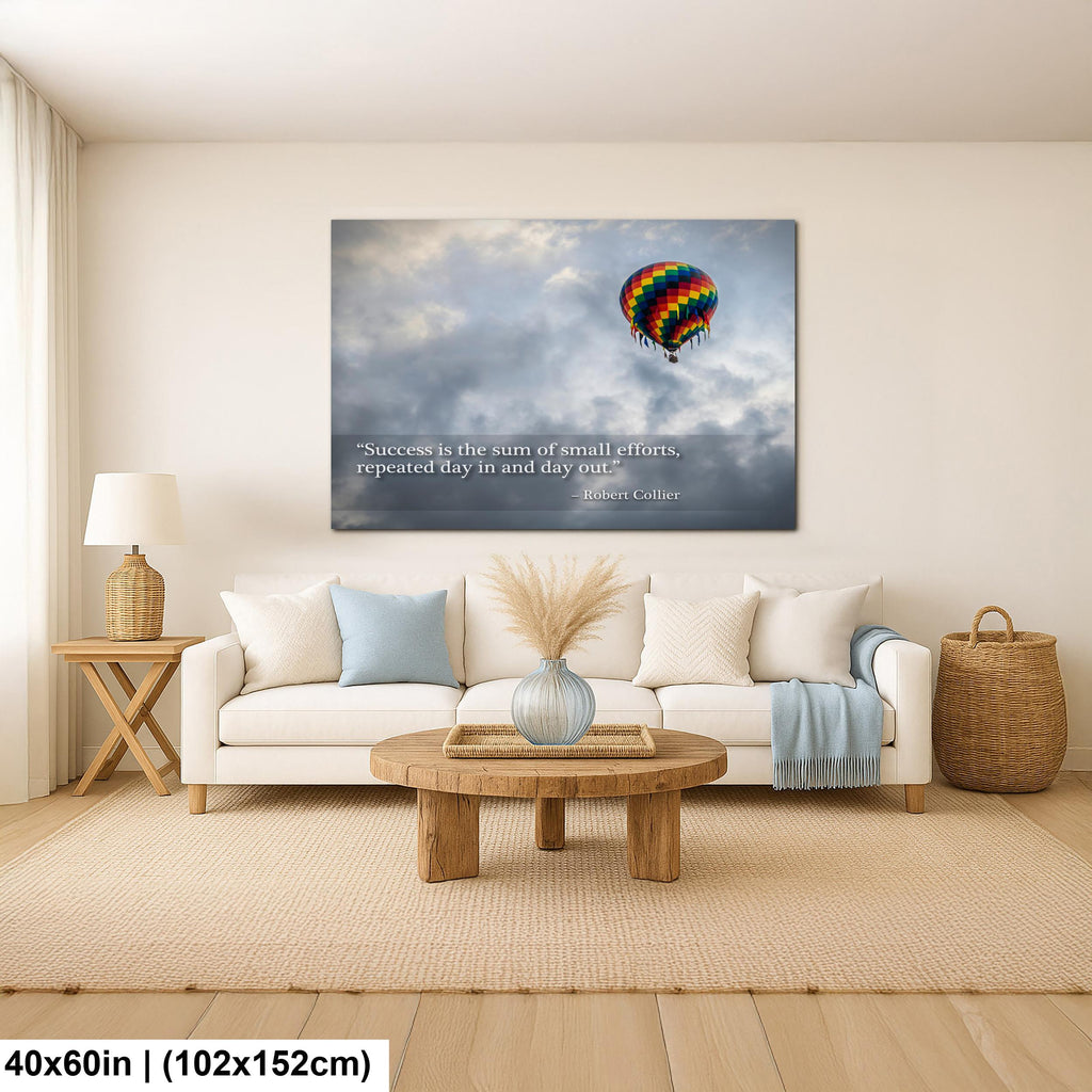 Motivational Wall Art - Hot Air Balloon Print | Persistence Artwork for Office Wall Decor