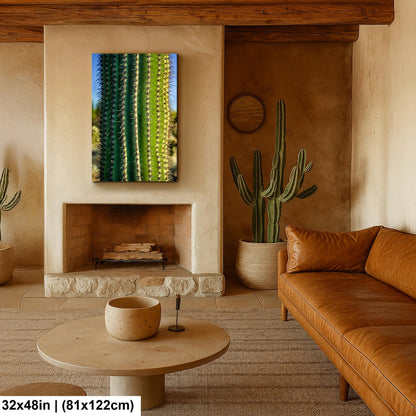 Saguaro Cactus Close-Up Photography Print, Oro Valley Arizona Desert Wall Art, Southwestern Decor, Green Cactus Spines
