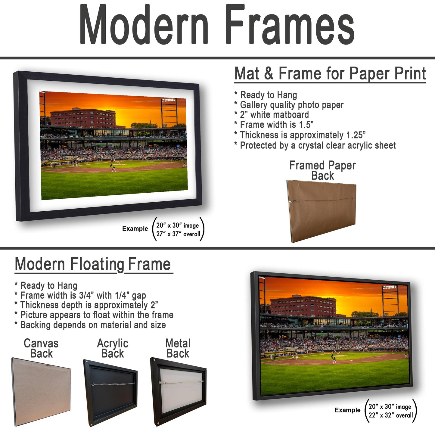 Golden Hour Baseball at CHS Field St. Paul Minnesota Photography Print, Sunset Stadium Wall Art, Sports Decor