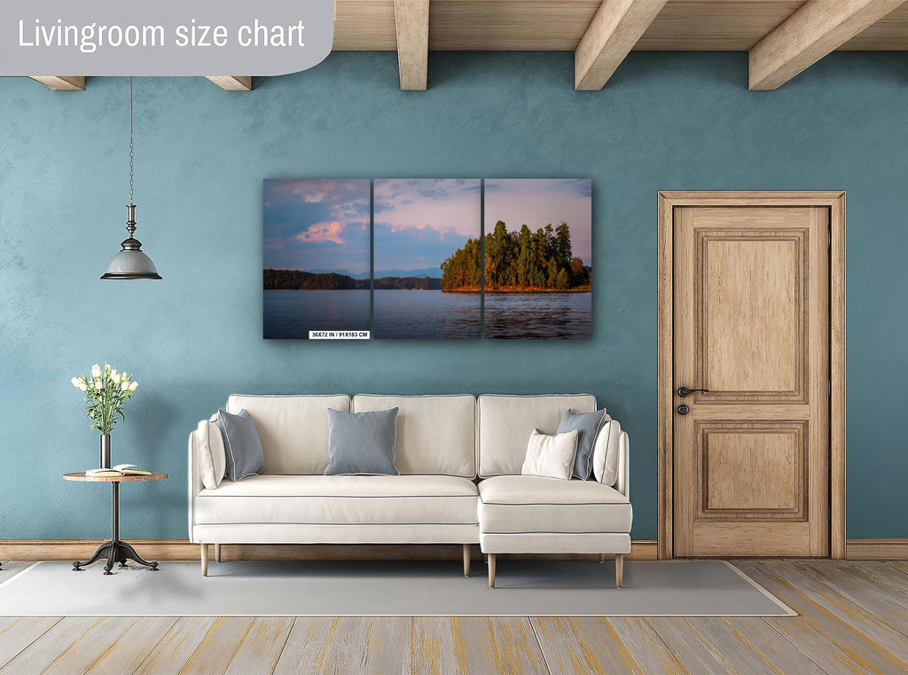 Glowing Sunset on Lake Keowee South Carolina Print Wall Art Photography Aluminum/Acrylic/Metal/Canvas Waterscape Sunset Hanging Home Decor