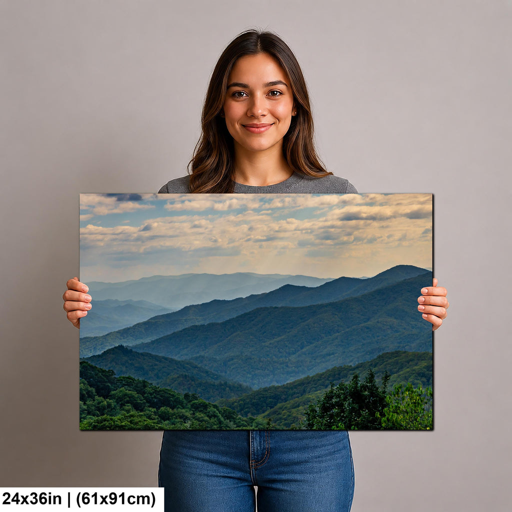 Mountain Waves: Scenic View Great Smoky Mountains Tennessee Photo Wall Art