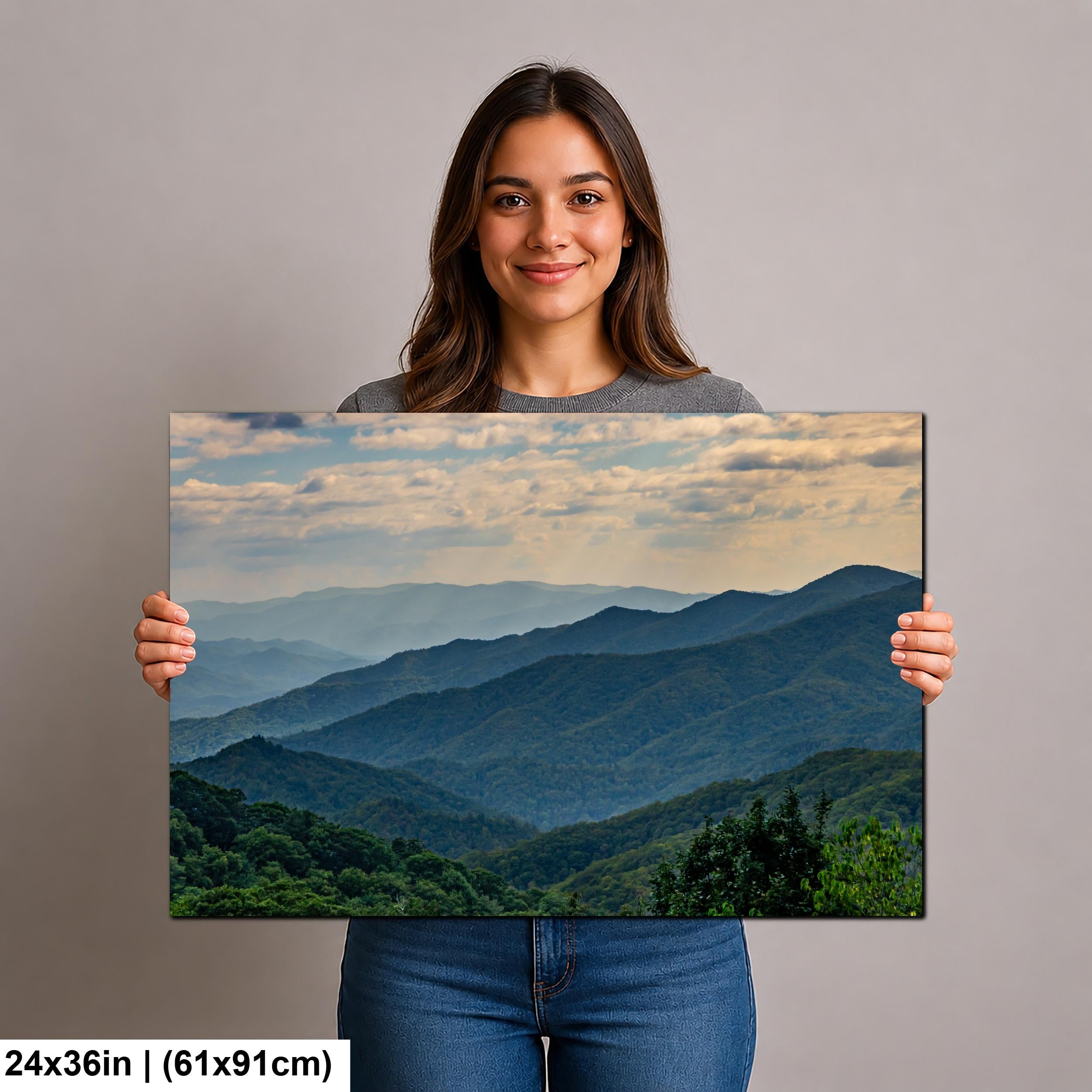 Mountain Waves: Scenic View Great Smoky Mountains Tennessee Photo Wall Art