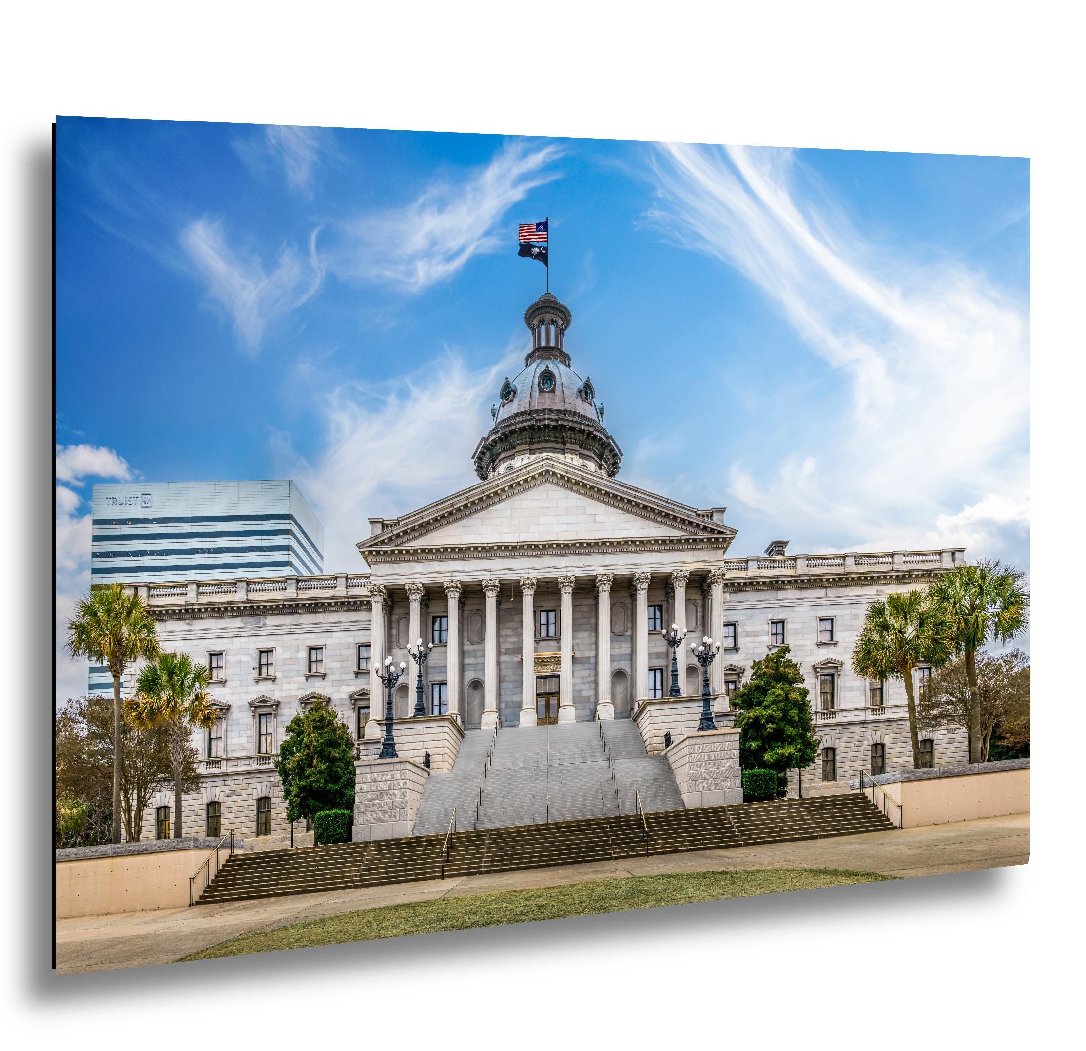 South Carolina State House Under Blue Sky, Columbia South Carolina Photography Print