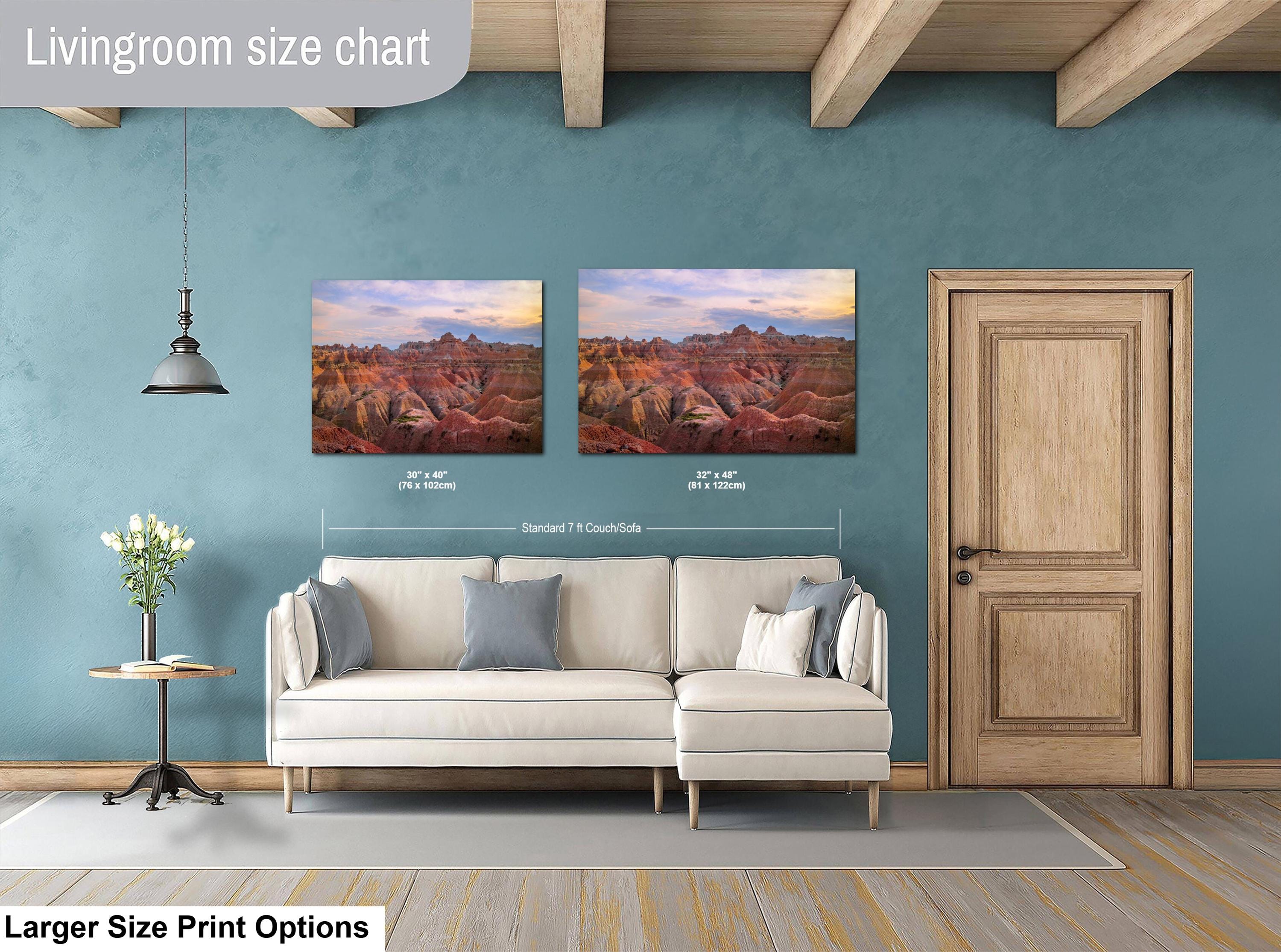 Badlands National Park Majestic Rock Formations, South Dakota Sunset Photography Wall Art
