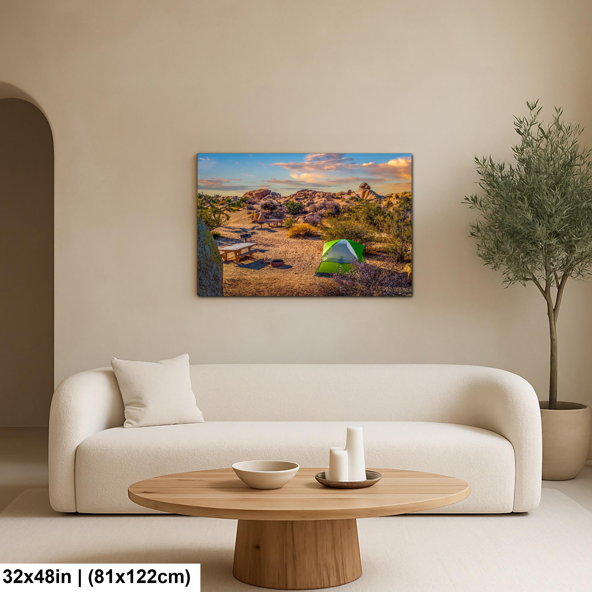 Desert Campsite at Sunset Joshua Tree National Park California Wall Art Photography Print