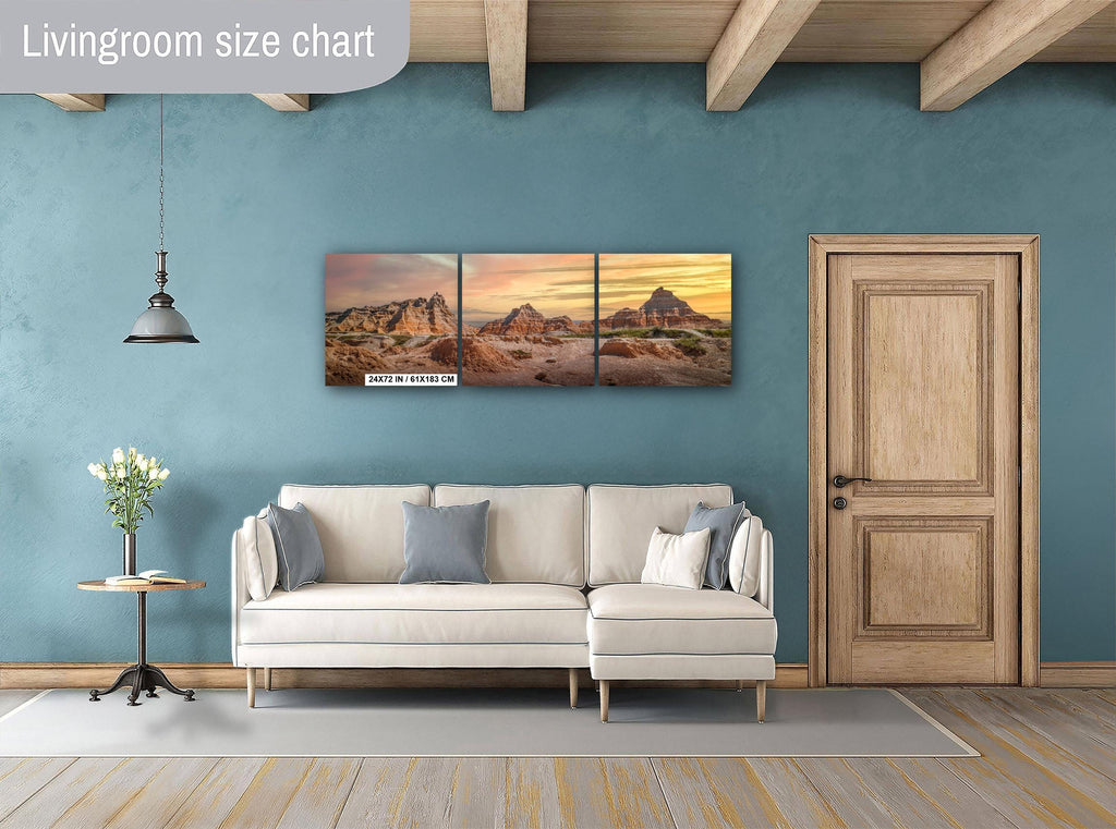 Badlands National Park Sunset Print: South Dakota Buttes Landscape Wall Art