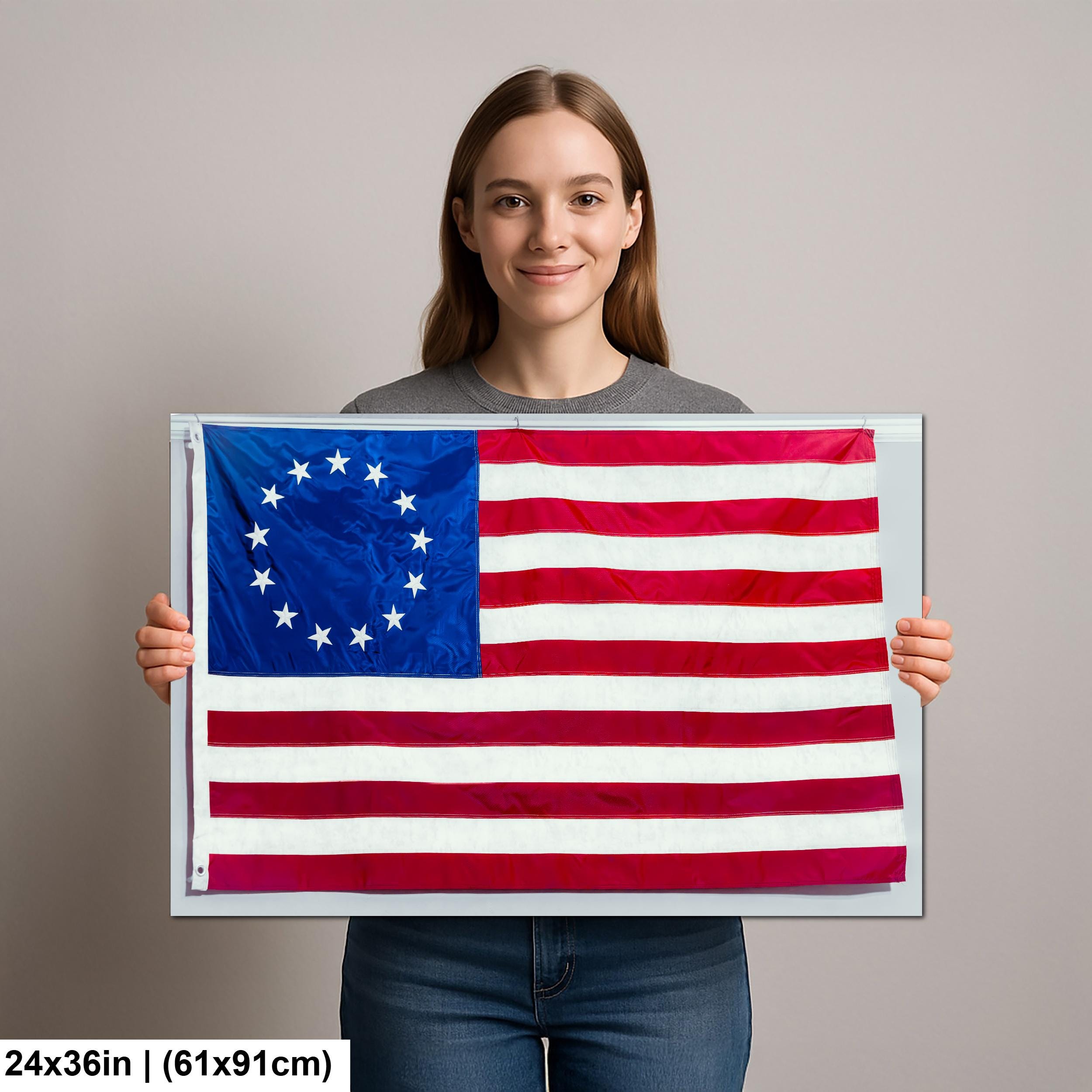 Betsy Ross American Flag, Thirteen Star U.S. Flag, Historic Patriotic Photography Print Wall Art