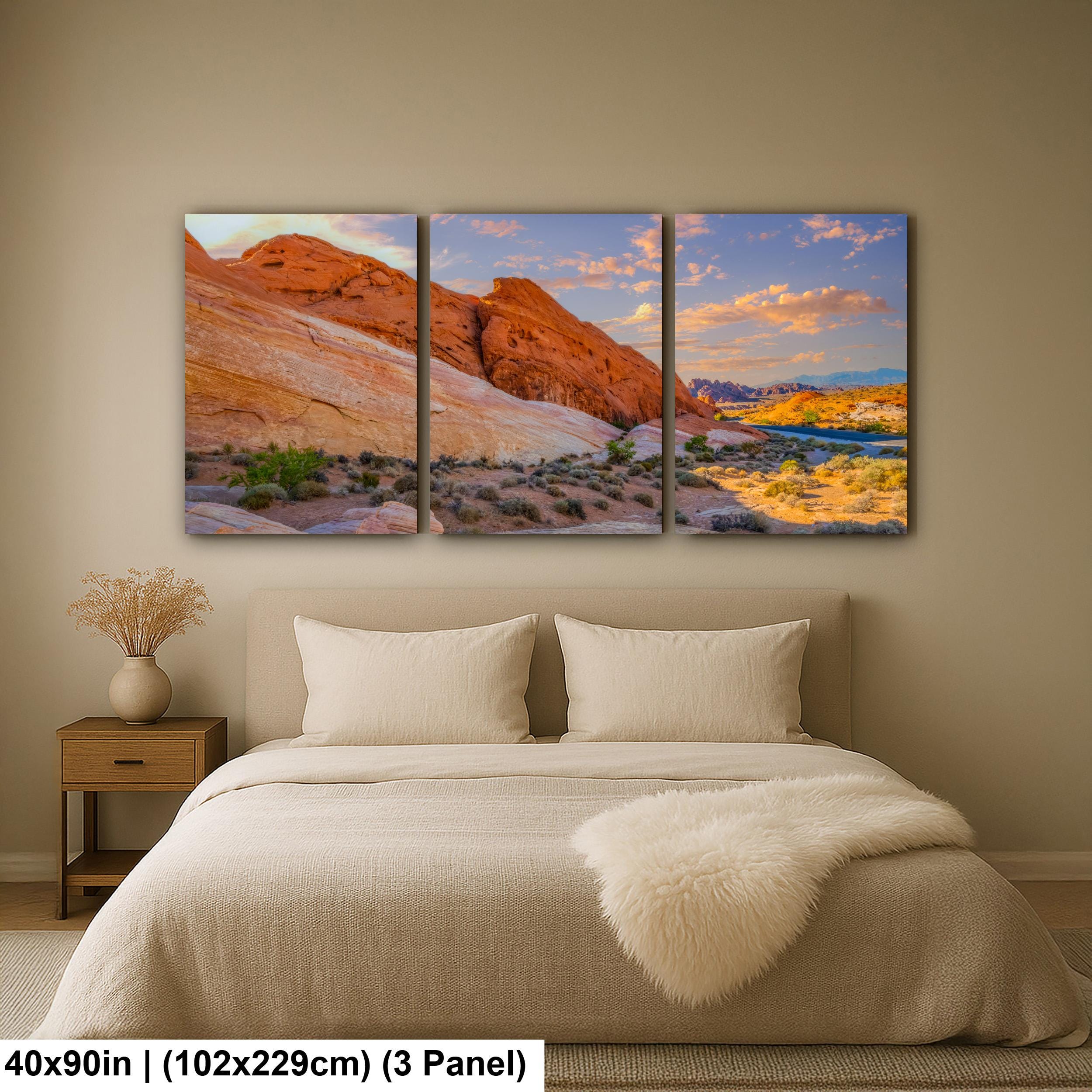 Red Rock Canyon Mountain Landscape at Sunset, Las Vegas Nevada Photography Print