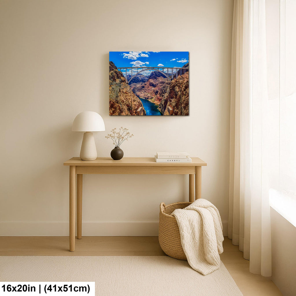 Hoover Dam Bridge Overlook, Nevada Arizona Border, Modern Engineering Photography Wall Art