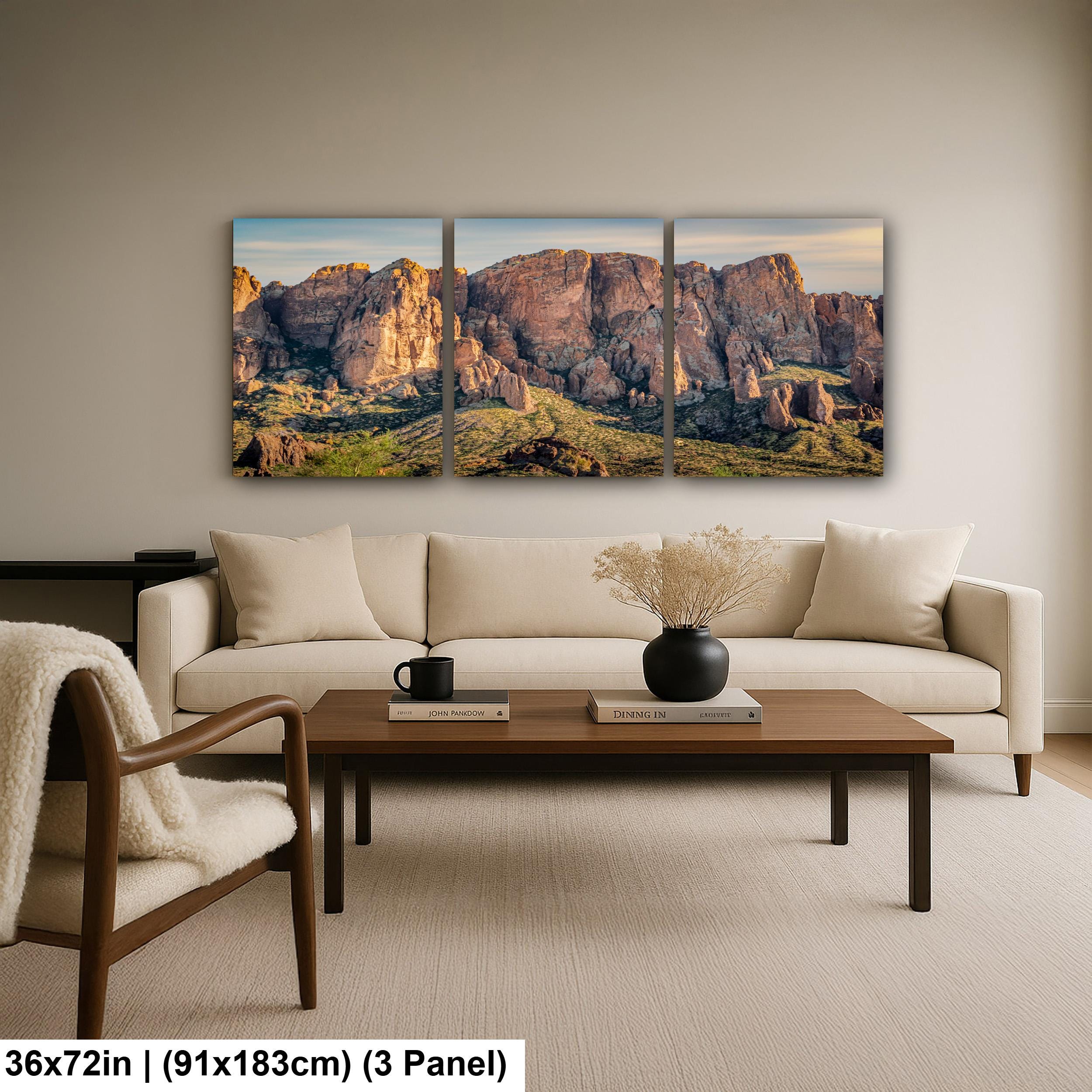 Superstition Mountains Desert Landscape, Lost Dutchman State Park Apache Junction Wall Arty Print