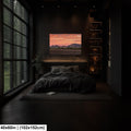 Fiery Sonoran Desert Sunset with Saguaro, Quartzsite Arizona Photography Print