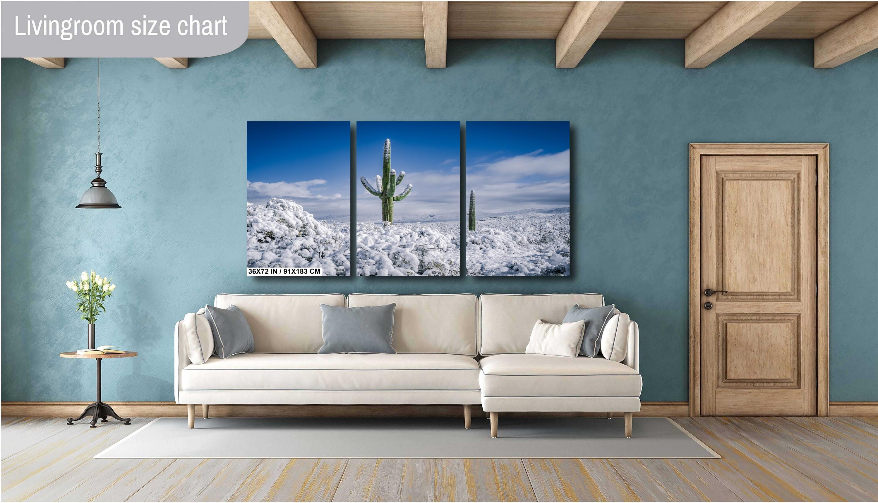 Snowy Saguaro Cactus Print: Tucson Desert Winter Photography