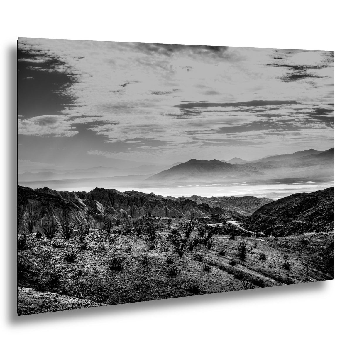 Desert Ridges: Salton Sea Mecca California Black White Photography Wall Art