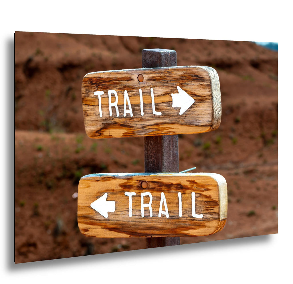 Pathfinder Choice: Rustic Arrow Trail Signs Wyoming Photography Wall Art