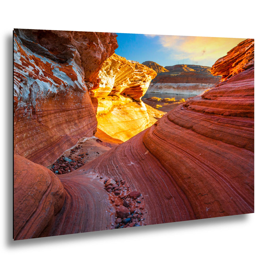Lake Powell Golden Sandstone Glow Page Arizona Photography Print, Southwest Canyon Wall Art