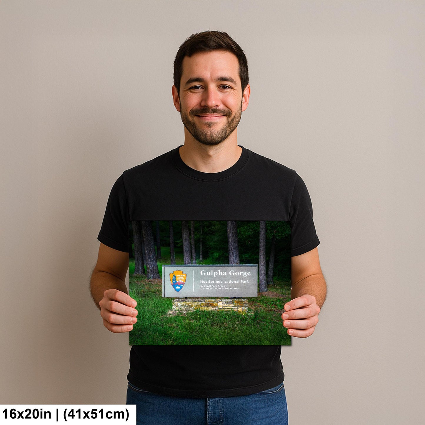 Gulpha Gorge Sign at Hot Springs National Park Arkansas Photography Wall Art Print