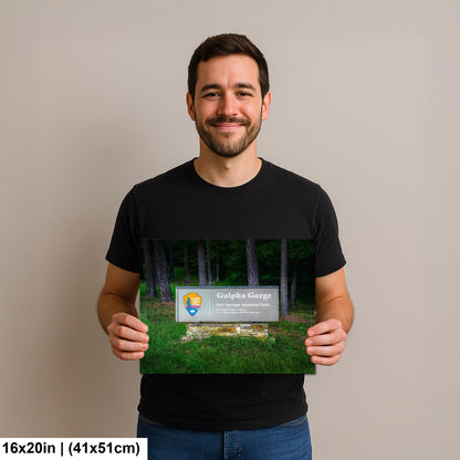 Gulpha Gorge Sign at Hot Springs National Park Arkansas Photography Wall Art Print