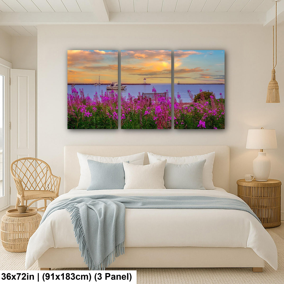 Purple Rosebay: Grand Marais Harbor Minnesota Coastal Photography Wall Art