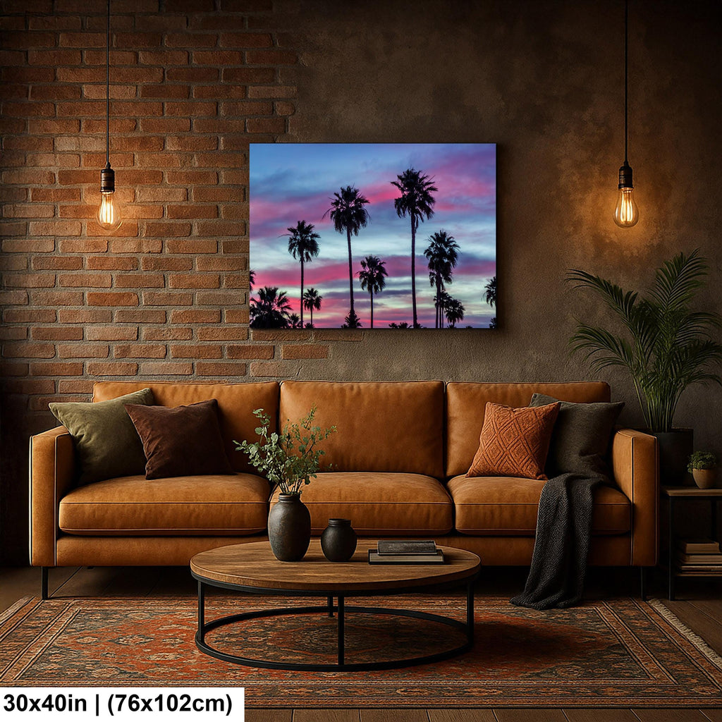 Palm Trees at Sunset, Apache Junction Arizona Photography Wall Art