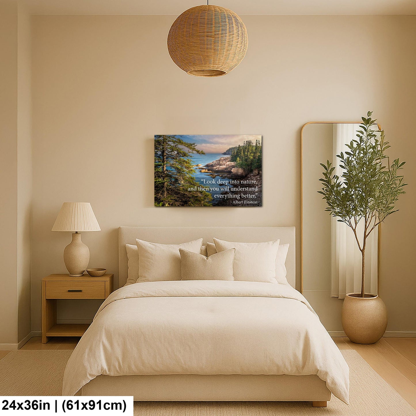 Albert Einstein Look Deep Into Nature Coastal Forest Motivational Photography Print
