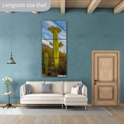 All Hail King Cacti! Giant Saguaro Cactus Tucson Mountain Park Arizona Wall Art Print Arizona Desert  Southwestern Aluminum/Metal/Canvas