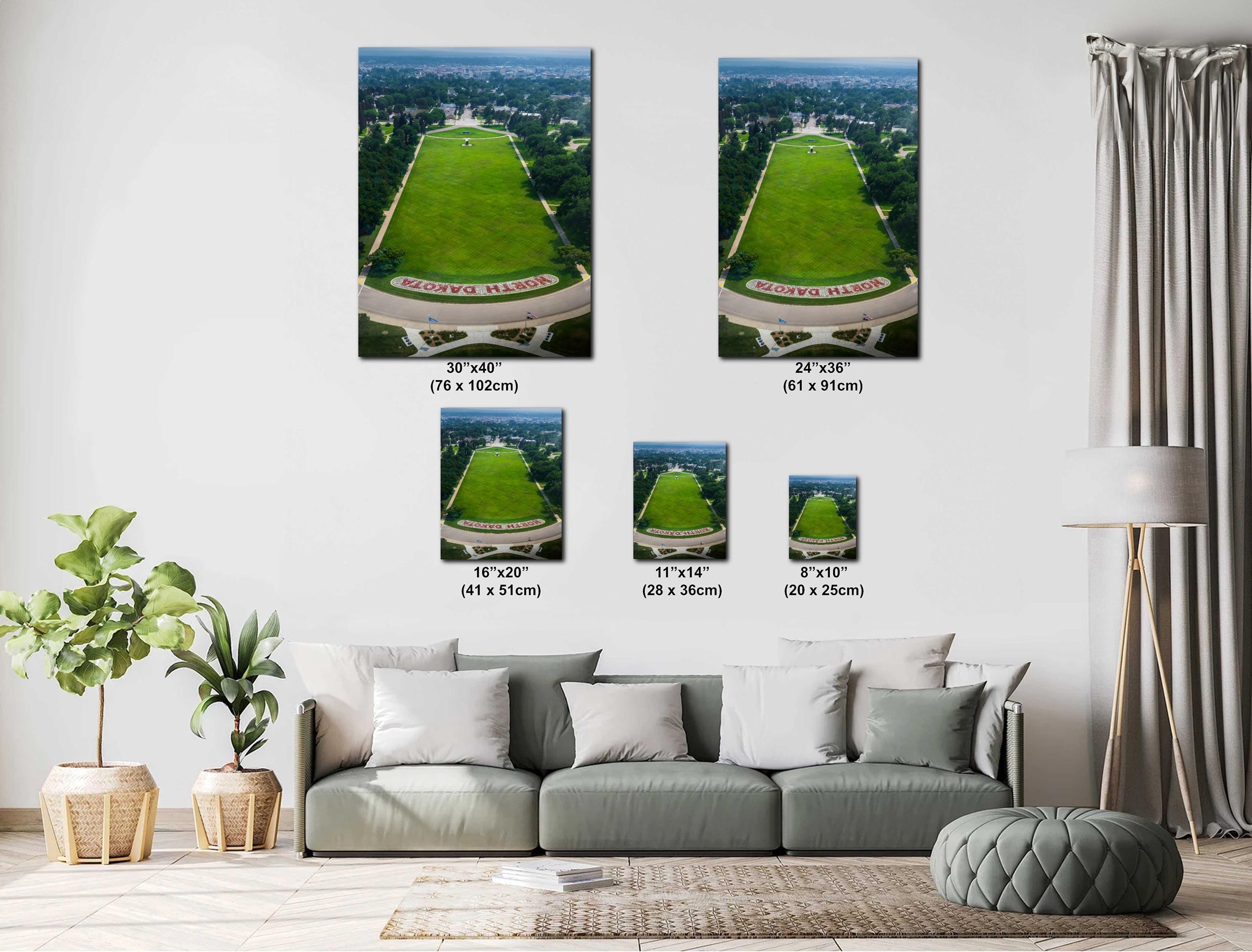 Bismarck North Dakota Capitol Grounds Aerial Photography Wall Art