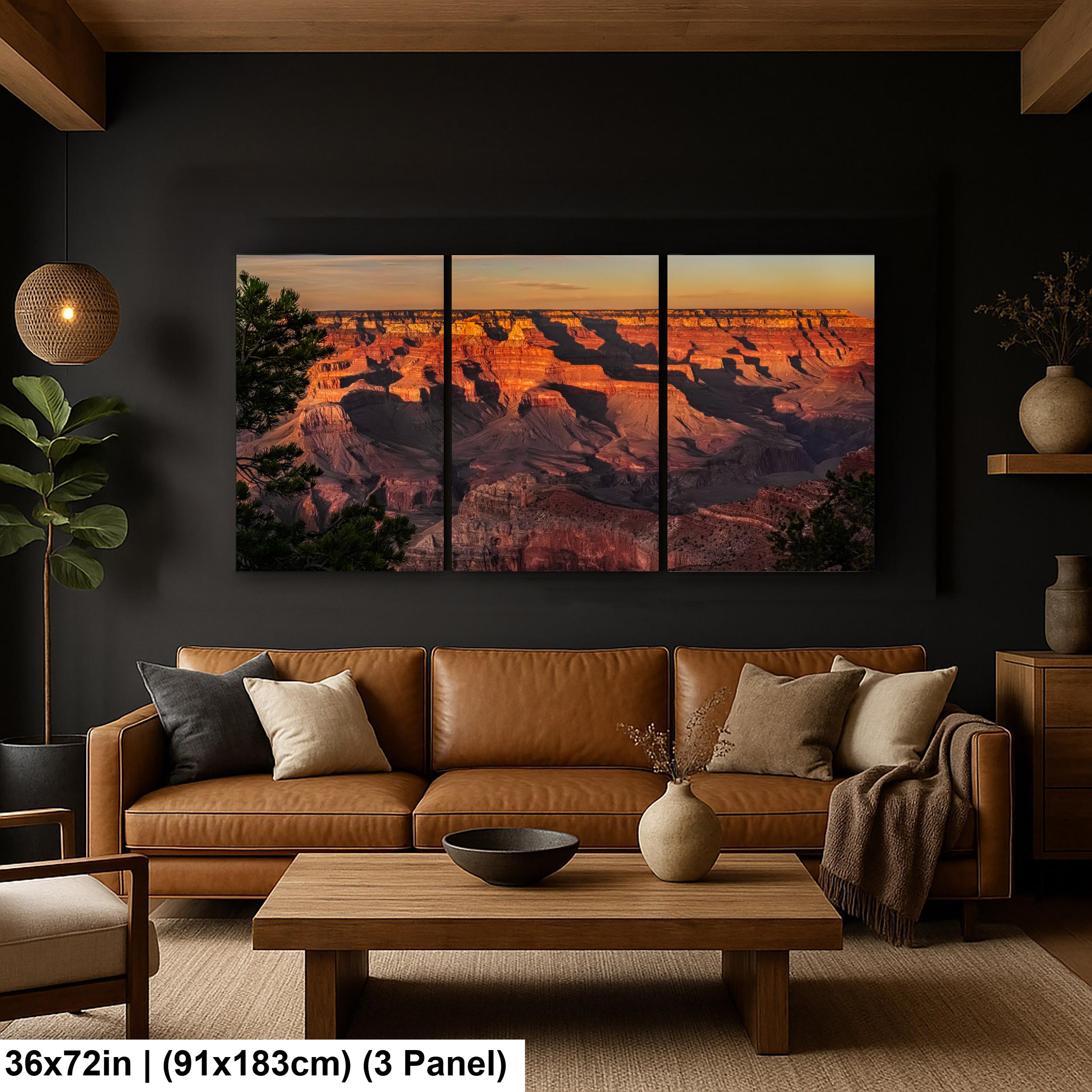 Grand Canyon Sunset, Arizona Canyon Wall Art, Layered Red Cliffs Landscape Photography Print