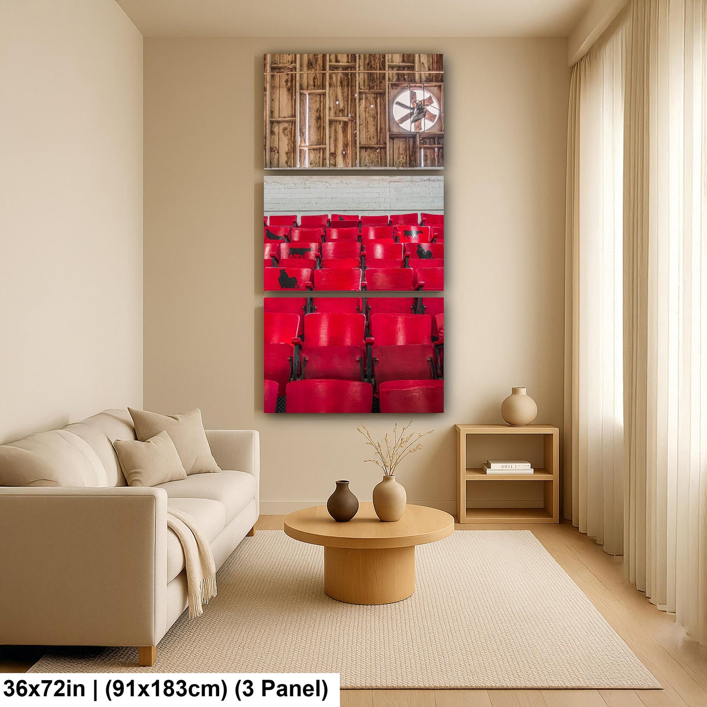 Vintage Red Fairground Seats Photography Print, Phoenix Arizona State Fair, Retro Theater Chairs Wall Art