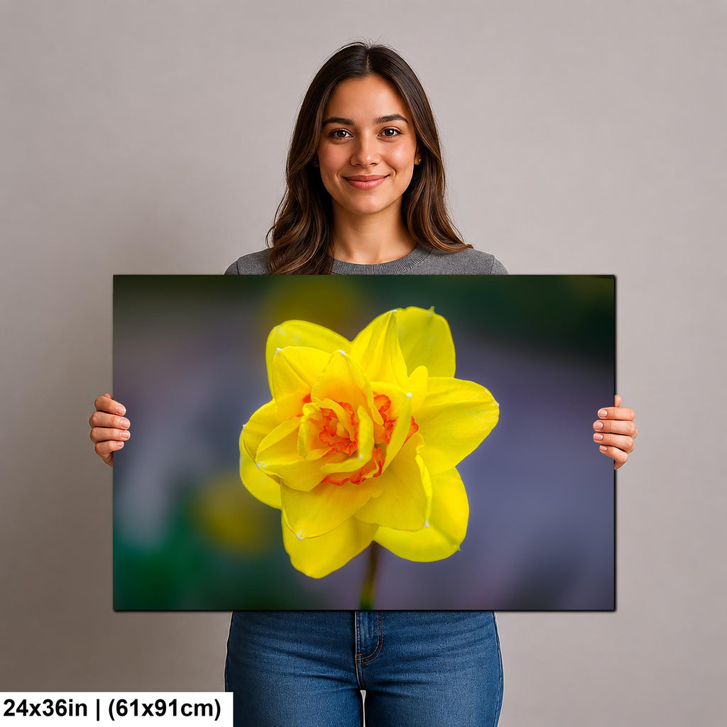 Golden Ruffles: Yellow Daffodil Flower Botanical Photography Wall Art