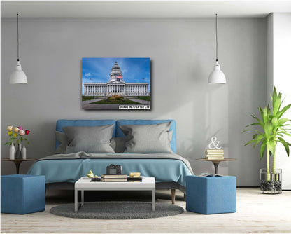 Beehive Capital Majesty: Utah State Capitol Wall Art Salt Lake City Landscape Photography Metal Acrylic Canvas Print