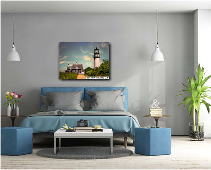 Highland Lighthouse Wall Art - Cape Cod Lighthouse Print | Nautical Canvas Decor
