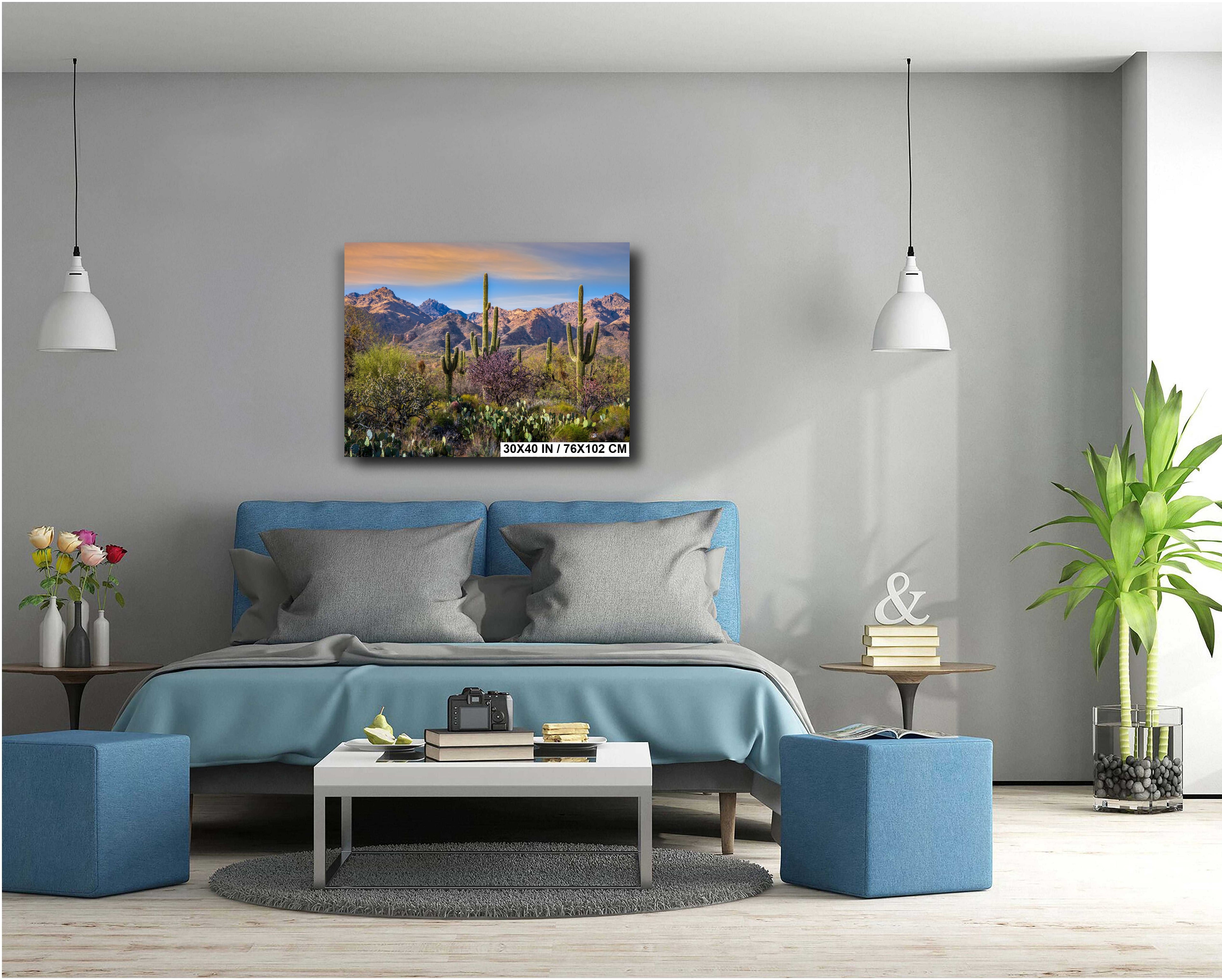 Desert Splendor: Saguaro Cactus Acrylic Metal Wall Art American Southwest Landscape Desert Photography