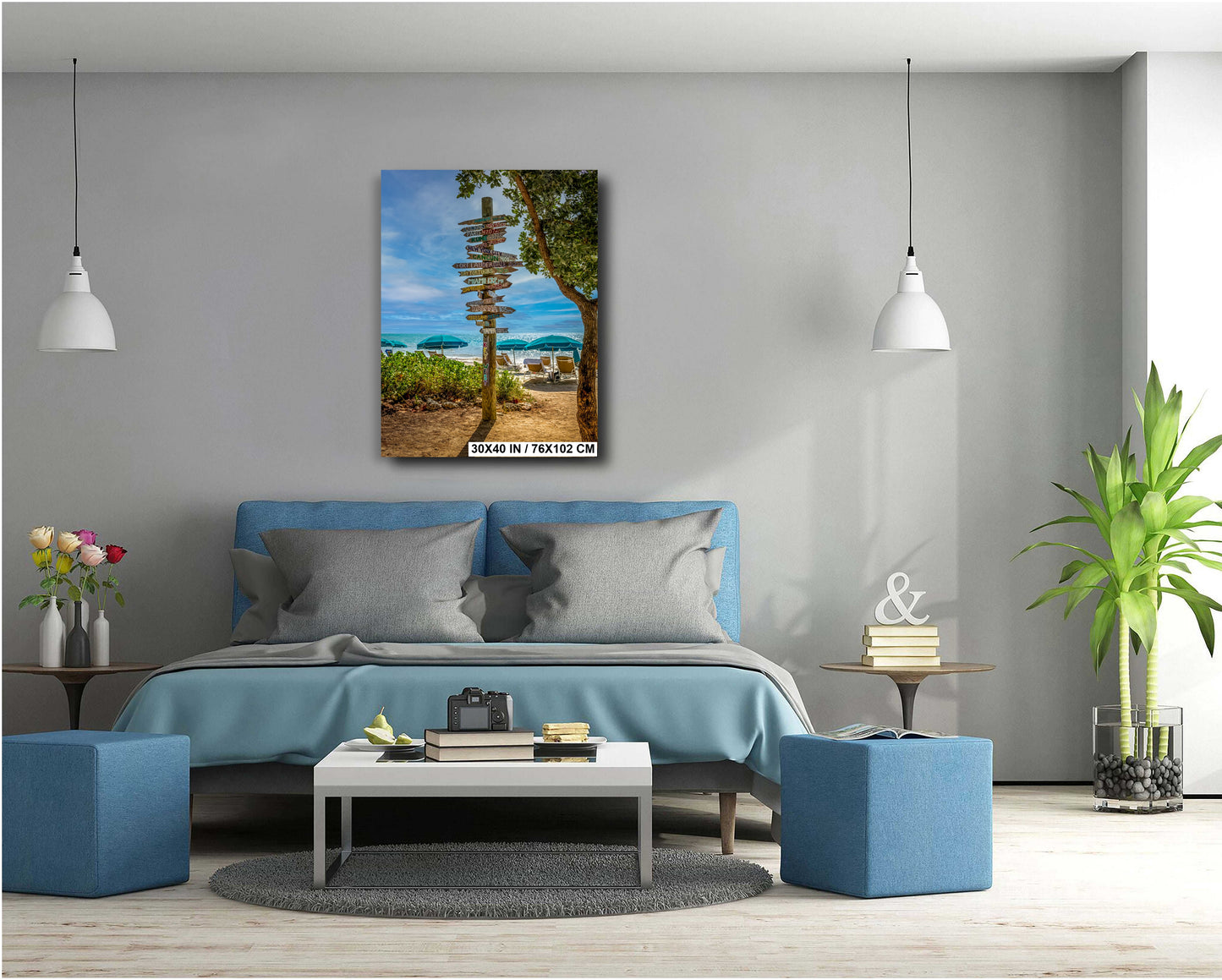 Key West World Directional Signpost: Fort Zachary Taylor State Park Beach Florida Print Wall Art Photography Aluminum/Acrylic/Metal/Canvas