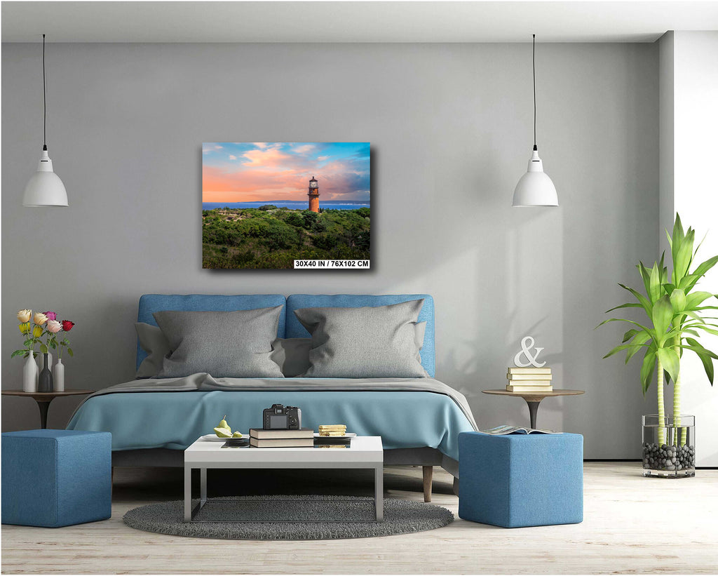 Gay Head Lighthouse Print: Martha's Vineyard Nautical Wall Art