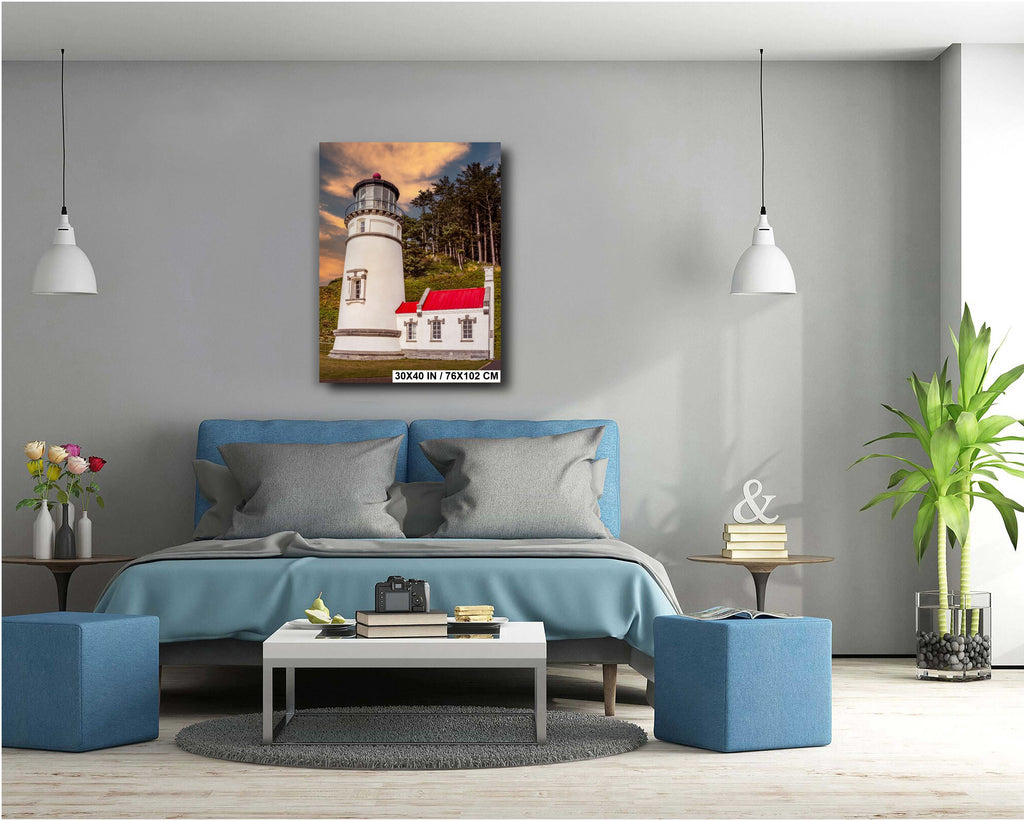 Heceta Head Lighthouse Art Print: Oregon Coast Nautical Wall Decor