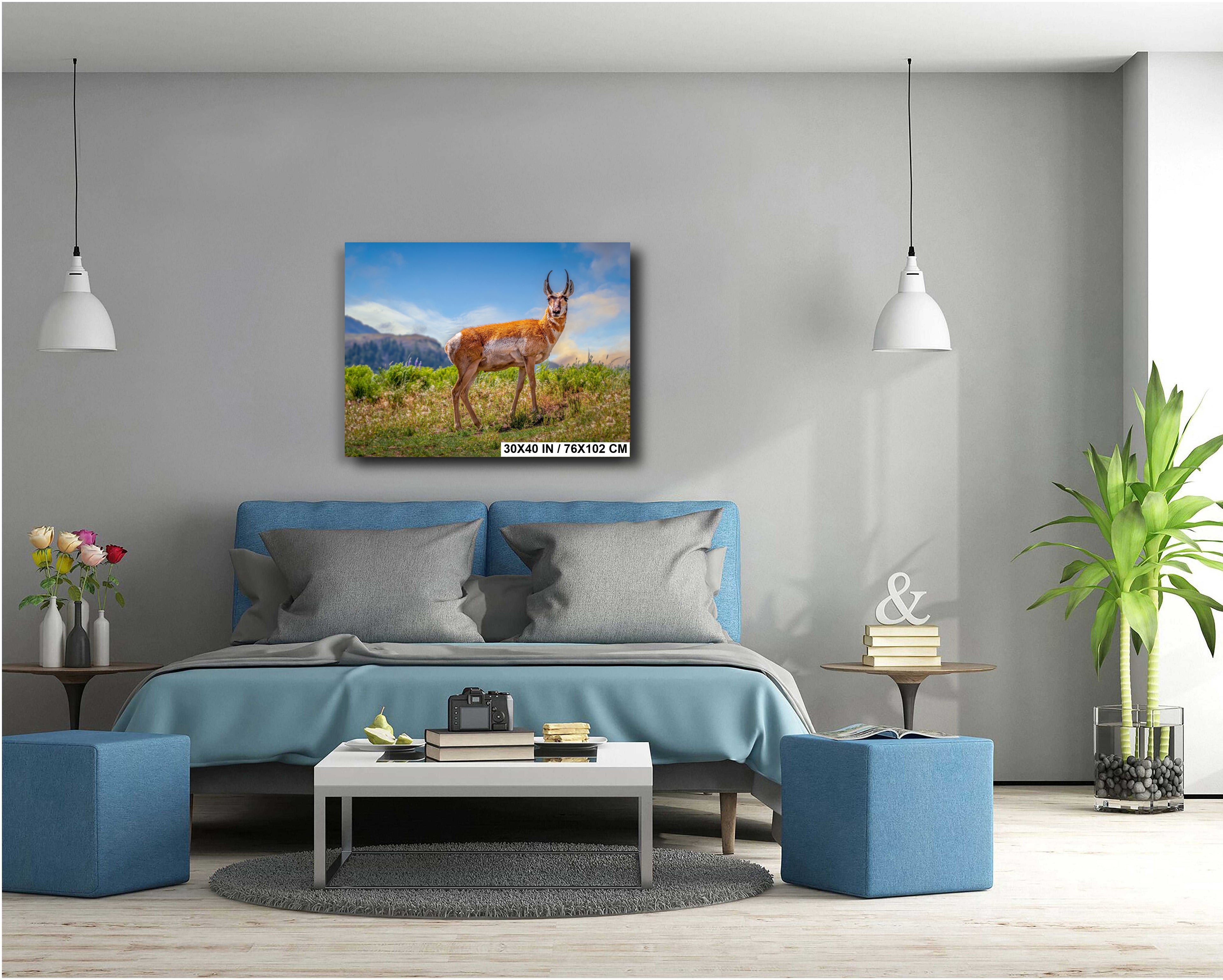 Prairie Wanderers: The Pronghorn of Yellowstone Wilderness Wall Art National Park Metal Acrylic Print Wildlife Photography