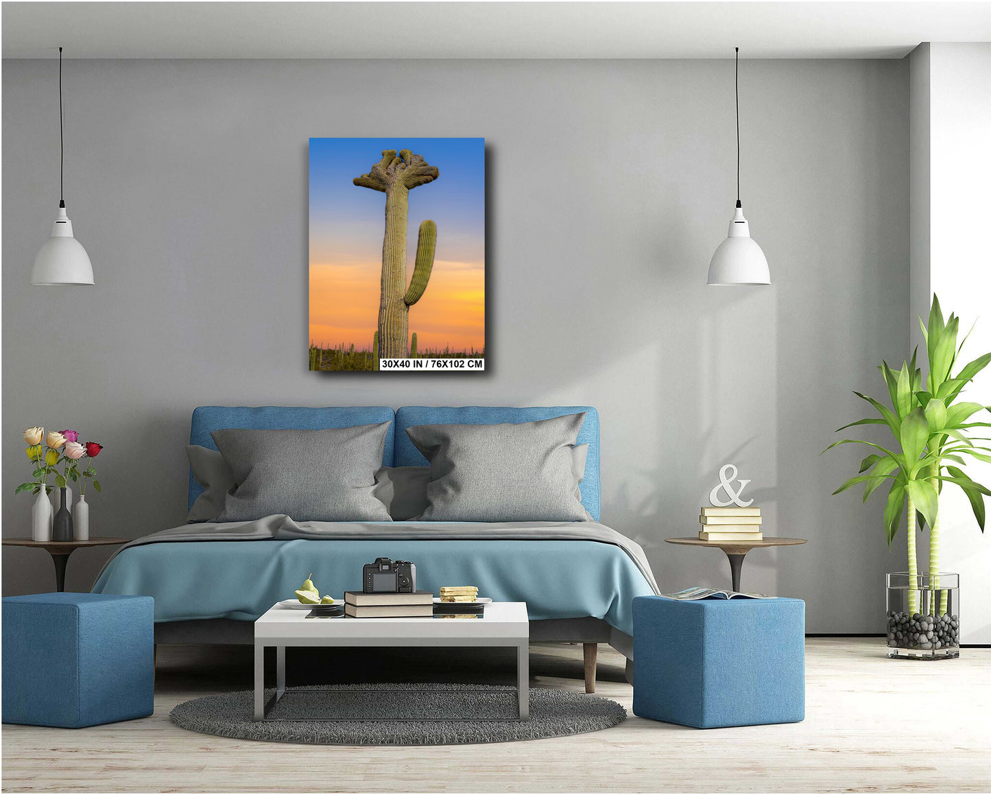 Quirky Crowns: Crested Saguaro Cactus Photography Wall Art
