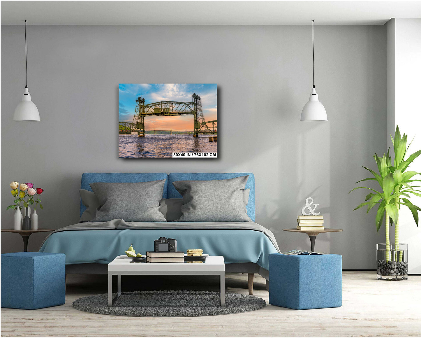 Stillwater Lift Bridge: St. Croix River Minnesota Landscape Photography Wall Art