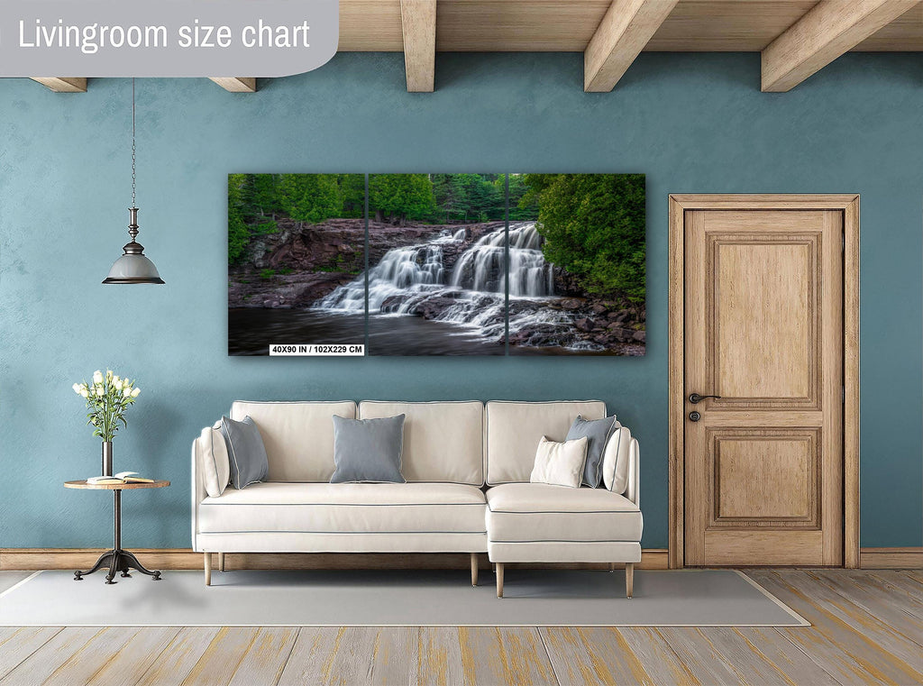 Gooseberry Falls Minnesota State Park Upper Falls Watercolor-Stylized Photography Print Wall Art, Nature Decor, Canvas Metal Acrylic