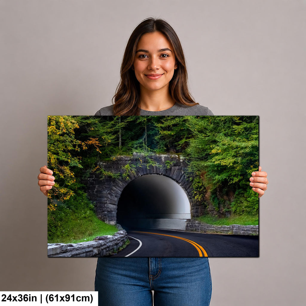 Smoky Mountains Tunnel Photography Print, Great Smoky Mountains National Park, Tennessee North Carolina Scenic Drive Wall Art