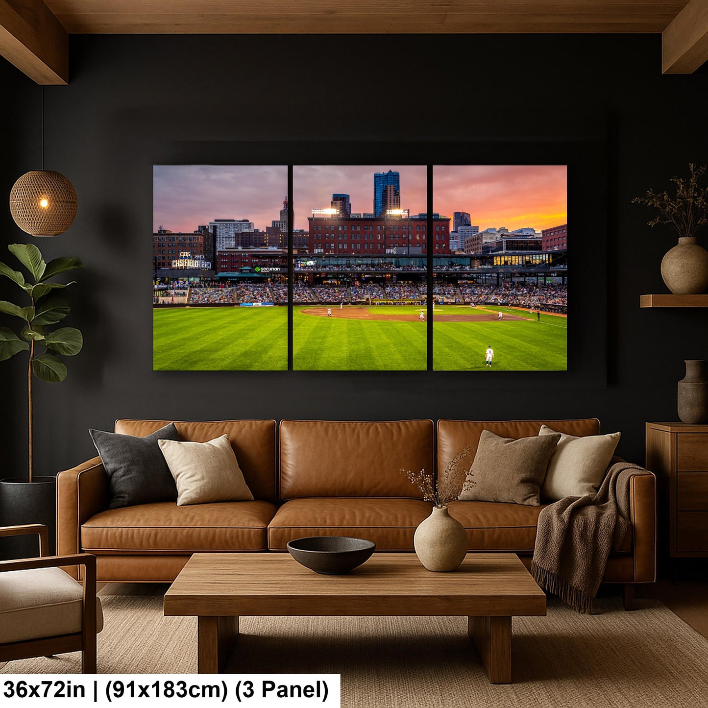 St. Paul Saints Baseball CHS Field Twilight Photography Print, Downtown Minnesota Stadium Art, Urban Ballpark Decor