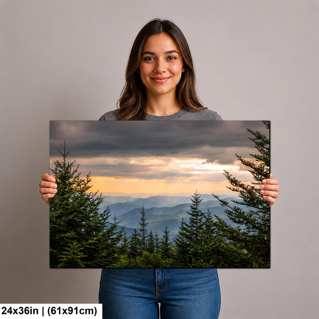 Mountain Glow: Sun Rays Great Smoky Mountains National Park Photo Wall Art