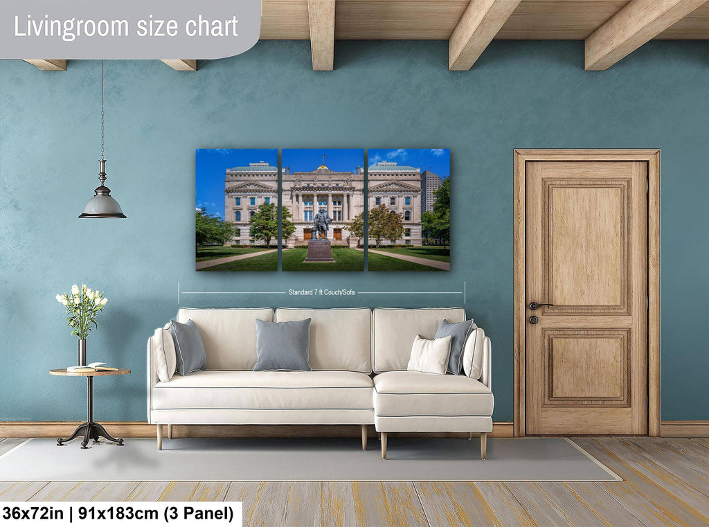 Indiana Statehouse Architecture with George Washington Statue Photography Wall Art